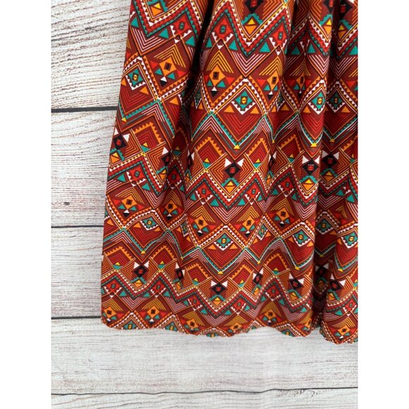 Band of Gypsies Southwest Print Mini Dress Women's Size Small Brown/Rust - Picture 5 of 9